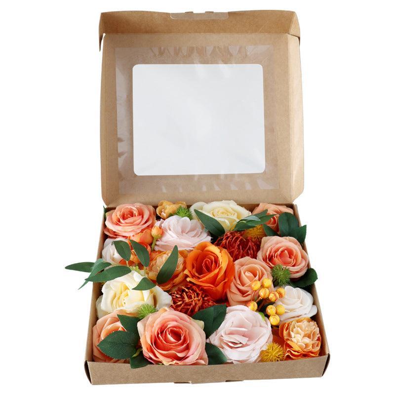 Simulation Silk Flowers Boxed Flowers Wedding Valentine's Day Diy Hand Bouquet Birthday Gift Box Flowers - Uflower