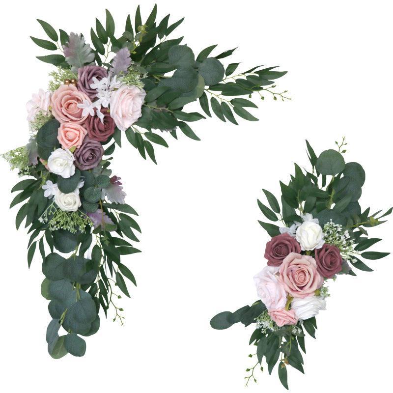 Dusty Rose Wedding Arch Hanging Corner Floral Decor - Uflower