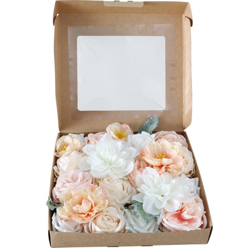 Simulation Rose Boxed Flowers Wedding Accompaniment Gifts Flower Box Diy Home Decoration Flowers - Uflower