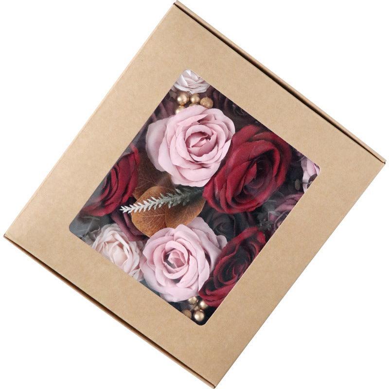 Simulation Flower Flower Box Wedding Birthday Fake Flower Gift Box DIY Home Flower Bouquet - Uflower