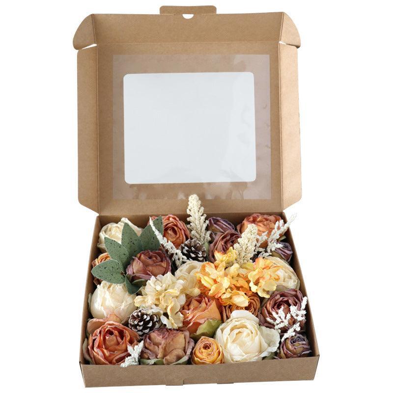 Simulation Flowers Boxed Flowers Diy Wedding Bridal Bouquet Birthday Holiday Gift Boxes - Uflower