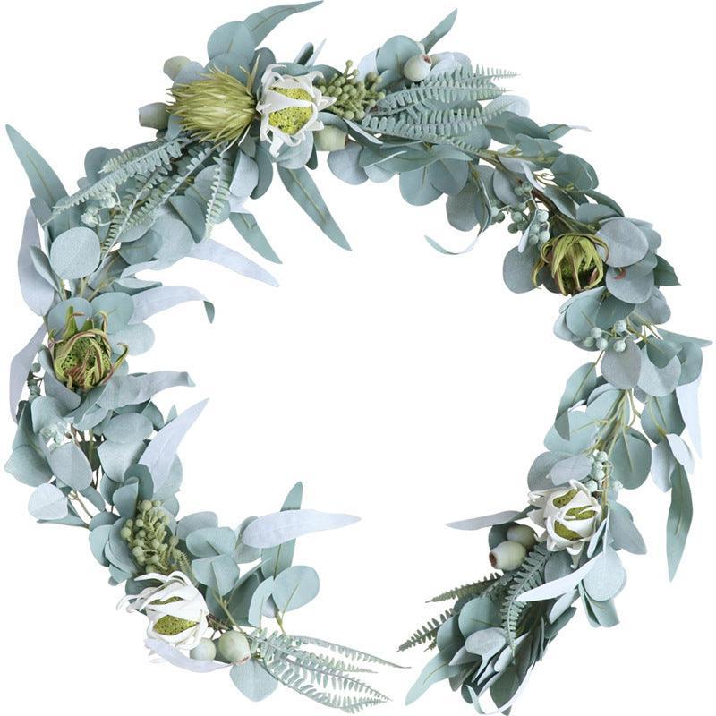 Simulated Rose Strip Eucalyptus Berry Table Flower Rose Vine Wedding Decoration Background - Uflower