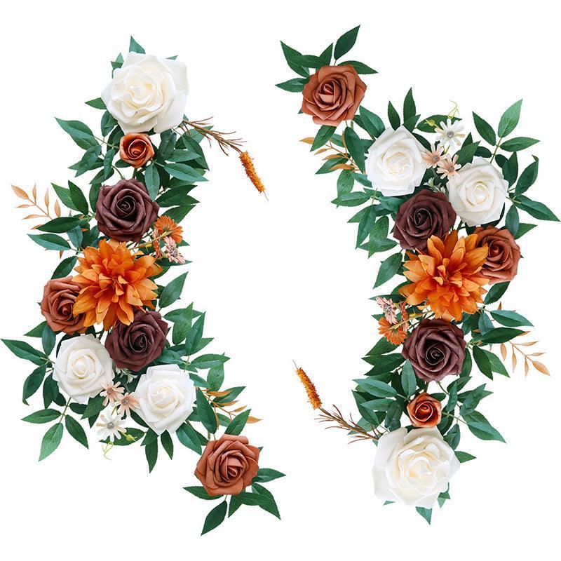 Simulated Huasen Series Outdoor Wedding Welcome Sign Corner Flower Chair Back Flower Decoration - Uflower
