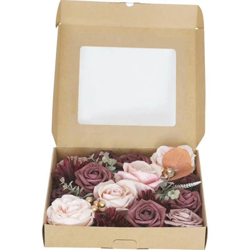 European style wedding simulation boxed flowers wedding birthday party handmade gift flower box Diy Home - Uflower