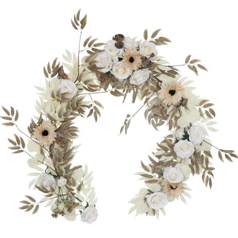 Simulated Rose Stripe Milk Tea Vine Table Flower Rose Vine Wedding Decoration Background - Uflower