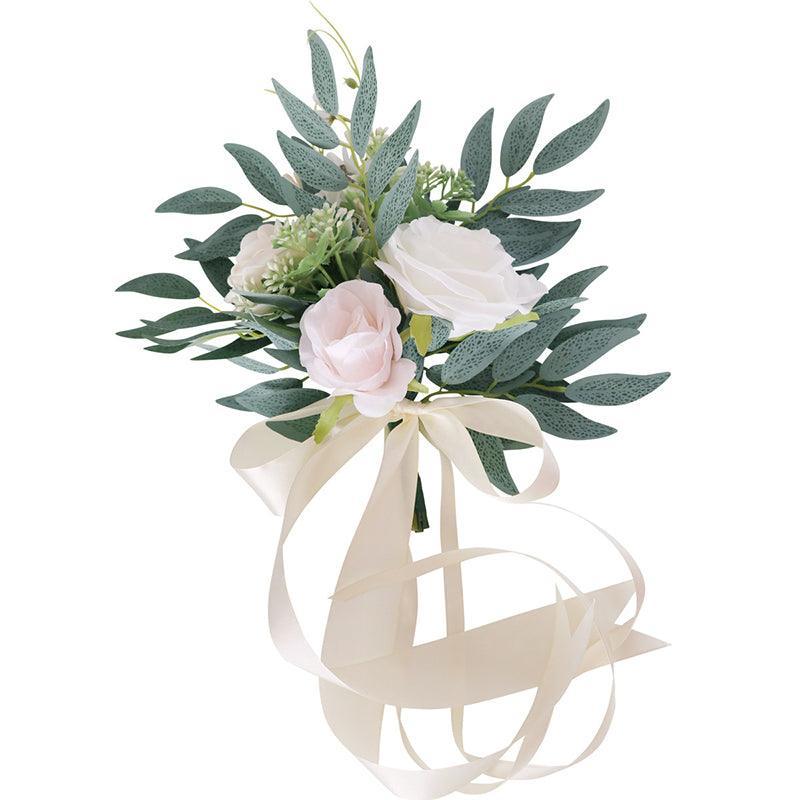 Simulated Huasen Series Outdoor Wedding Rose Willow Leaf Small Flower Bundle Chair Back Flower Decoration - Uflower