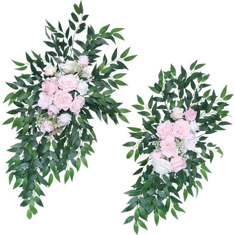 Pink Green Wedding Arch Corner Flower Decor - Uflower