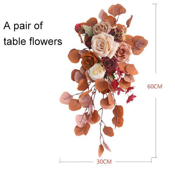 Autumn Rose Table Flower Wedding Decoration Simulation Flower Banquet Flower Art - Uflower