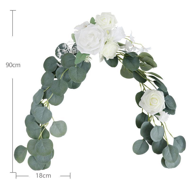 Simulated flower Eucalyptus rattan chair back flower wedding chair back flower decoration - Uflower