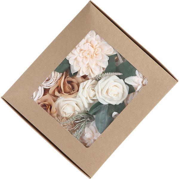 Simulation Boxed Flowers Wedding Diy Bridal Bouquet Wedding Arrangement Fake Flowers Flower Boxes - Uflower