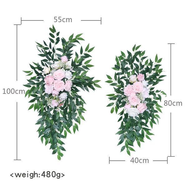Pink Green Wedding Arch Corner Flower Decor - Uflower