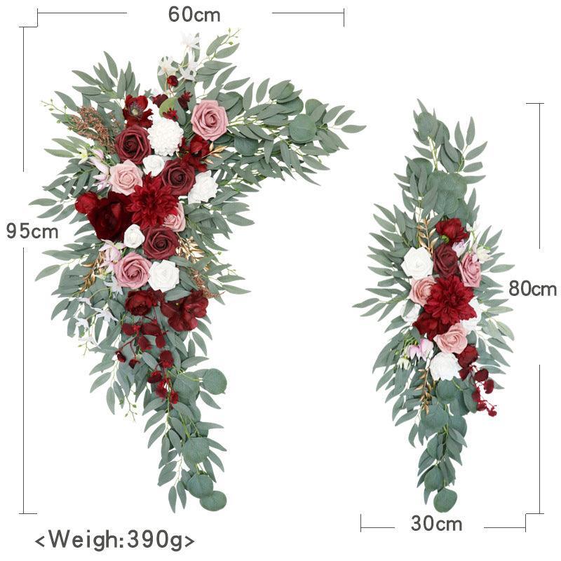 Claret Lotus Root pink Wedding Arch Hanging Corner Floral Decor - Uflower