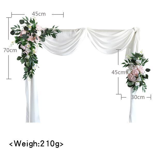 Pink White Rose Wedding Arch Hanging Corner Floral Decor - Uflower
