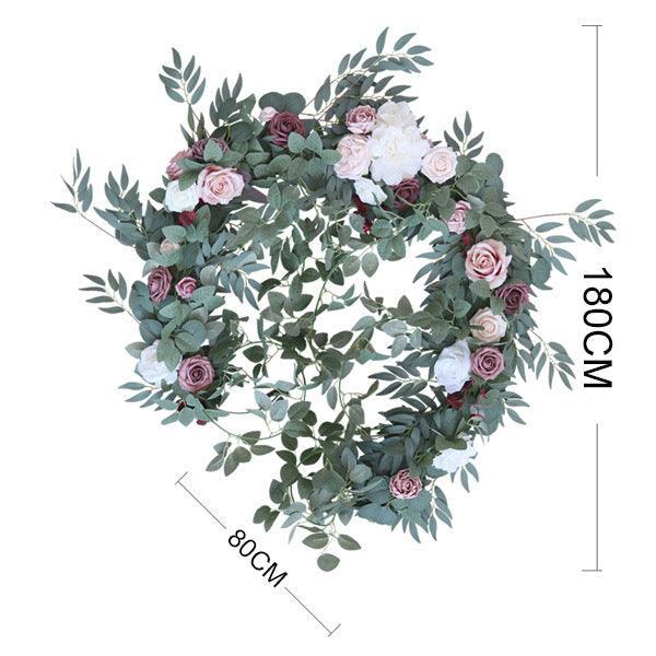 Simulated Rose Strip Pink White Bean Sand Pink Rose Vine Table Flower Vine Wedding Decoration Background - Uflower