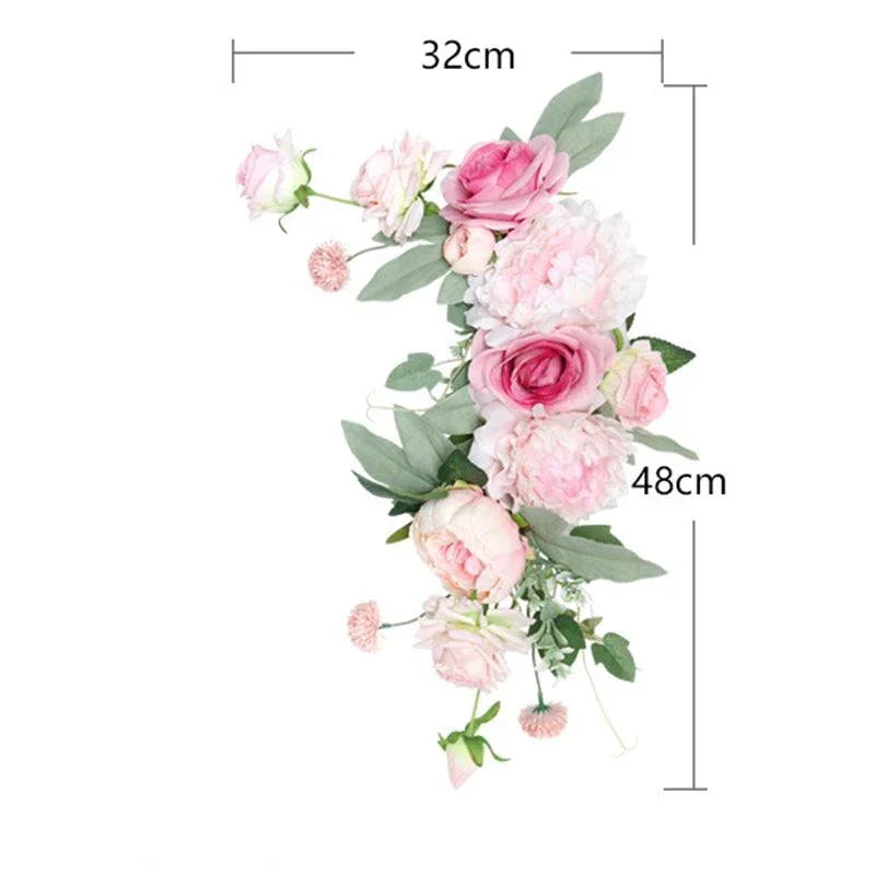 Simulated Rose Art Wedding Welcome Sign Decorative Corner Flower Props - Uflower