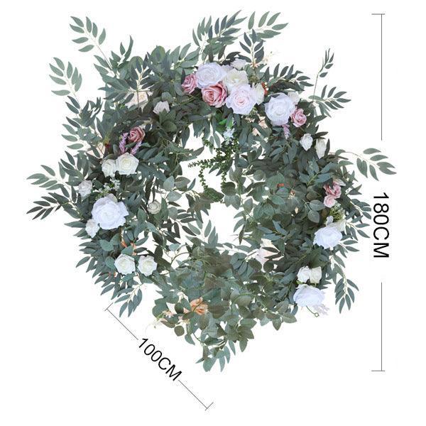 Long shallow lotus root powder white rose vine wedding simulation table flower decoration - Uflower