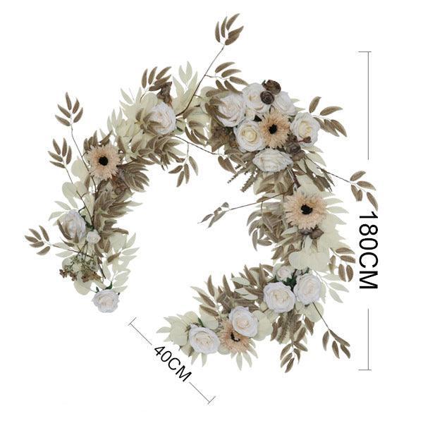 Simulated Rose Stripe Milk Tea Vine Table Flower Rose Vine Wedding Decoration Background - Uflower