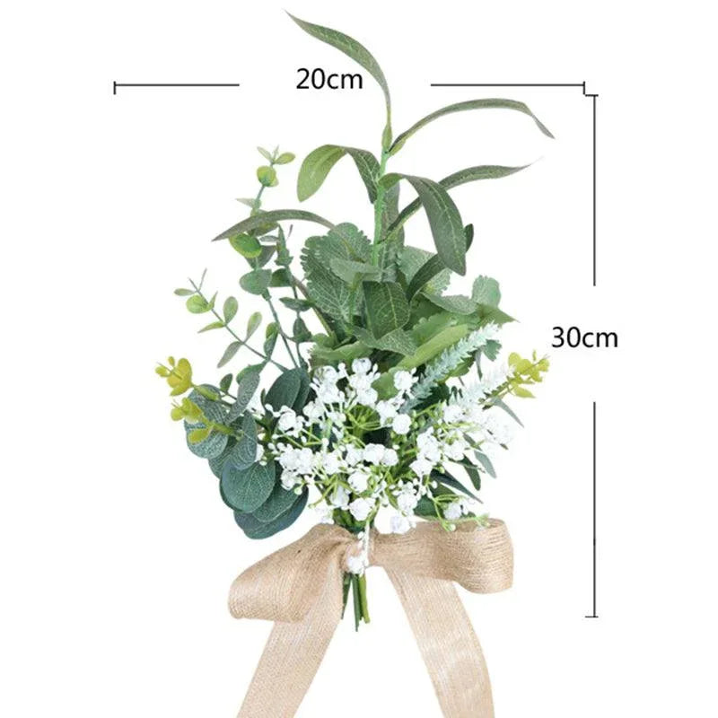 Simulated Flower Forest Series Full Sky Star Green Leaf Chair Back Flower Wedding Chair Back Flower Decoration - Uflower