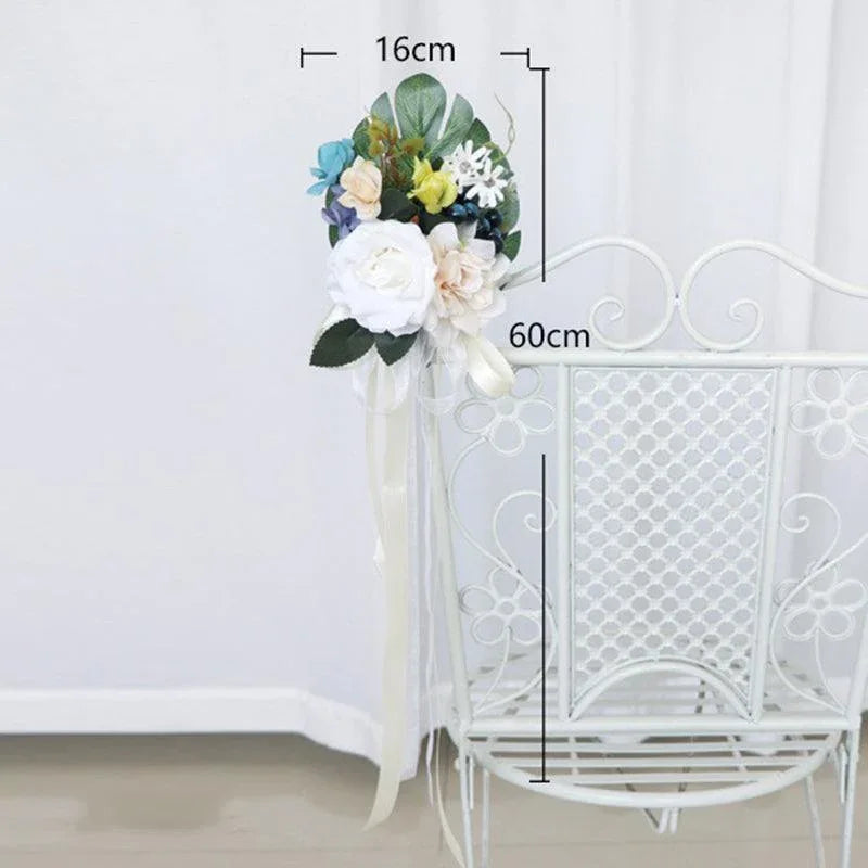 Simulated flower chair back flower wedding bouquet decoration - Uflower