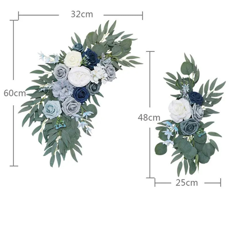 Simulated haze blue rose art wedding welcome sign decoration corner flower props - Uflower