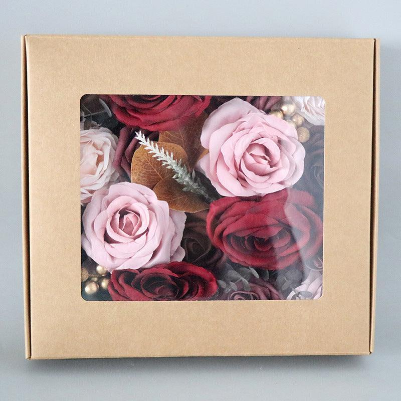 Simulation Flower Flower Box Wedding Birthday Fake Flower Gift Box DIY Home Flower Bouquet - Uflower