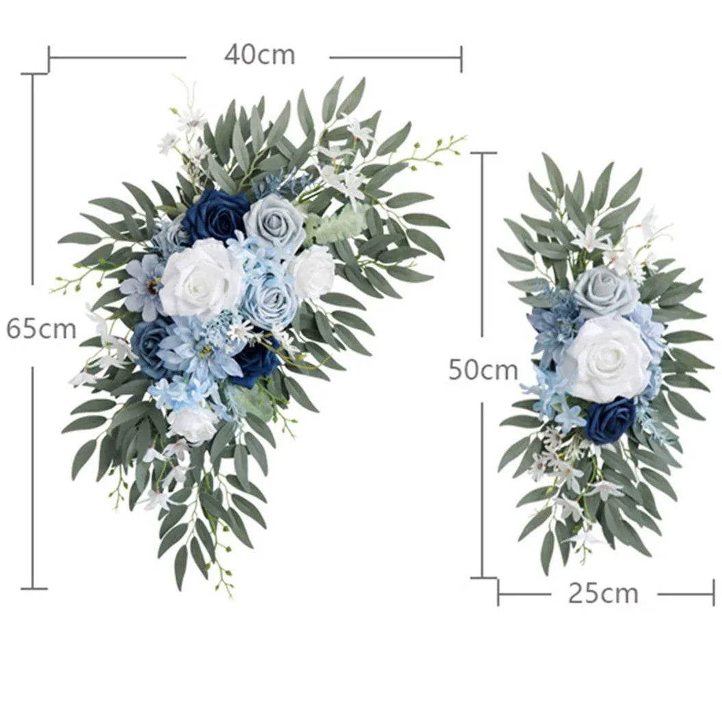 Wedding Arch Flower Simulation Haze Blue Rose Welcome Sign Wedding Party - Uflower