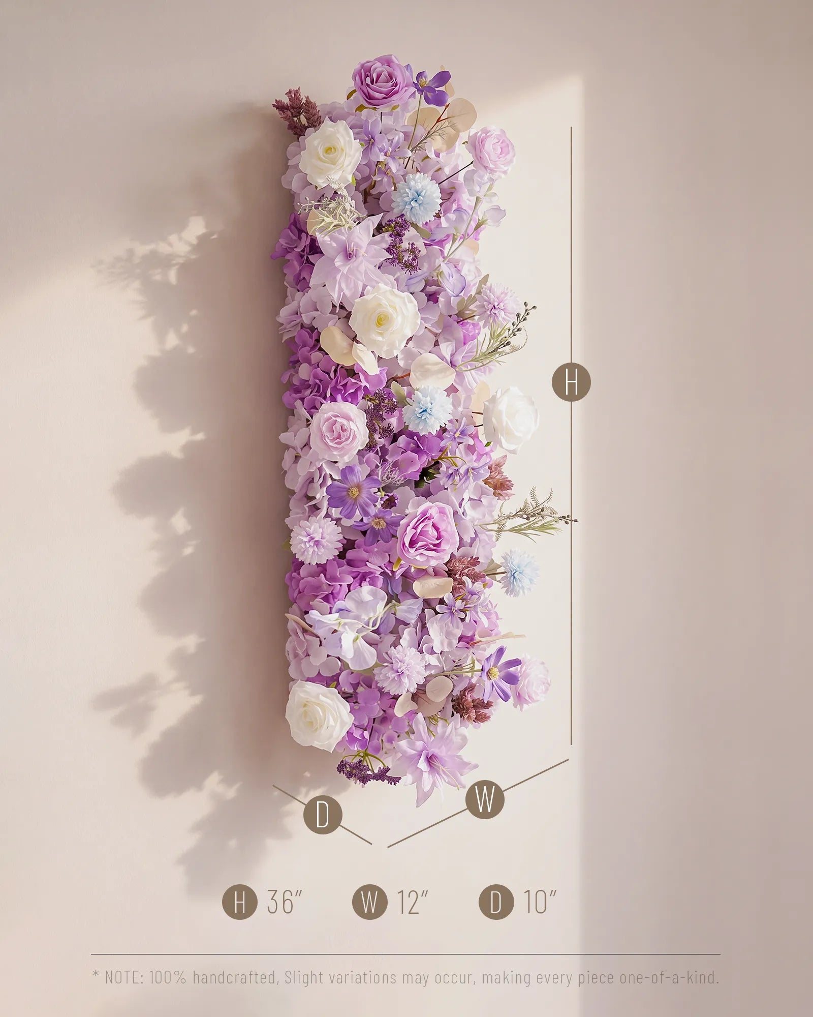 Uflower Purple White Flower Row with Drapes MC89007-01