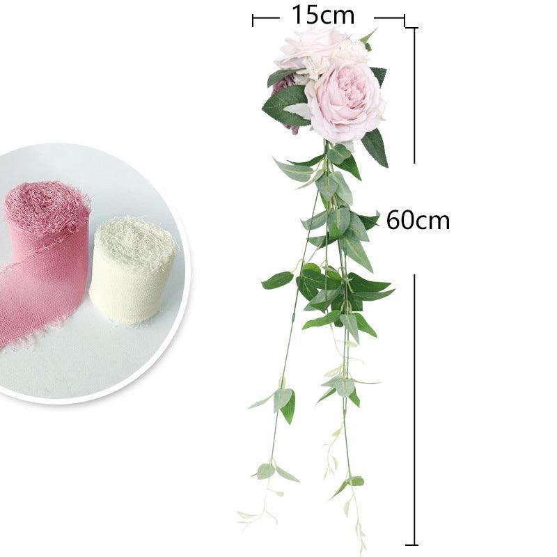 Simulated Huasen series wedding welcome sign, chair back flower decoration - Uflower