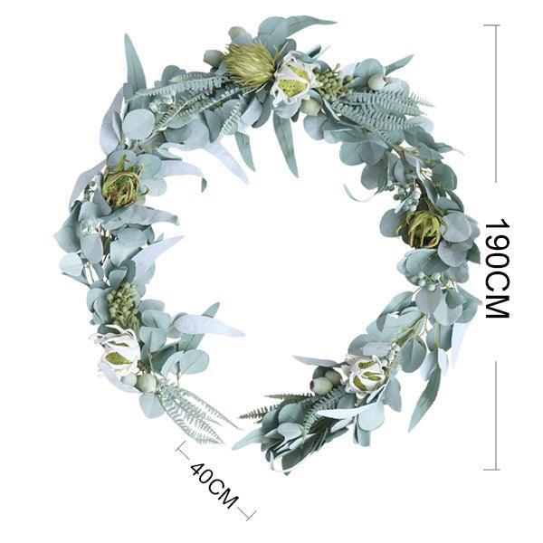 Simulated Rose Strip Eucalyptus Berry Table Flower Rose Vine Wedding Decoration Background - Uflower