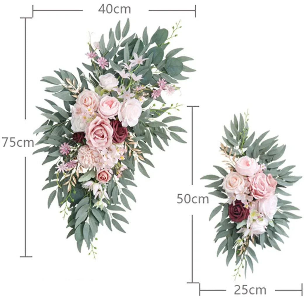 Wedding Arch Flower Imitation Bean Paste Pink Rose Welcome Sign Wedding Party - Uflower