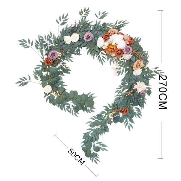 Simulated Rose Strip Dirty Orange Table Flower Outdoor Wedding Decoration Background - Uflower