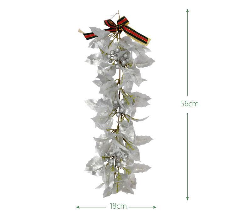 Simulation Christmas Door Decoration Hanging Artificial Indoor Home Wall Hanging Gold and Silver Decoration Christmas Hanging - Uflower
