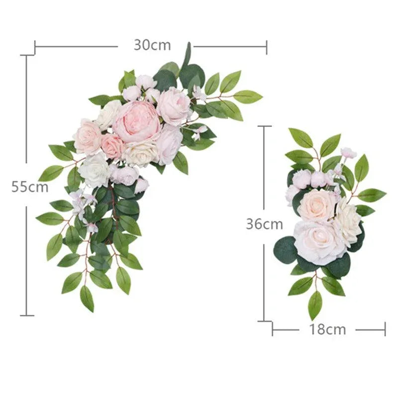 Wedding Arch Flower Imitation Pink Champagne Rose Welcome Sign Wedding Party - Uflower