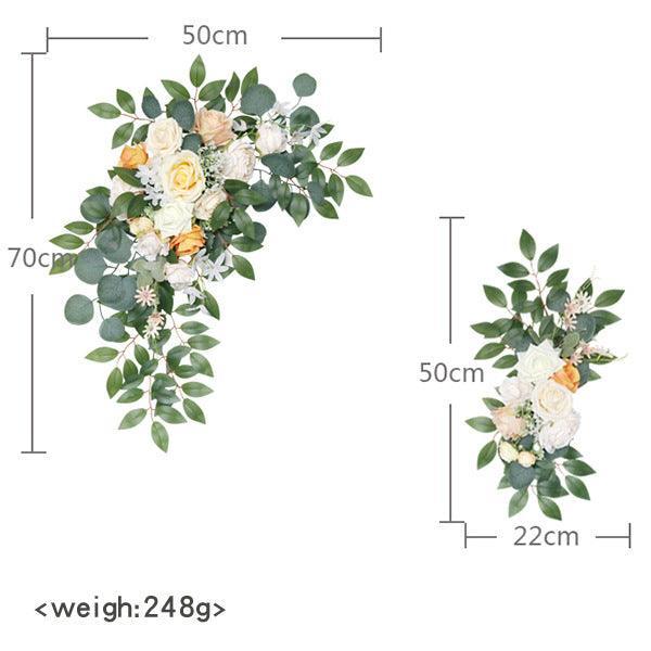Light Orange White Wedding Arch Corner Flower Decor - Uflower