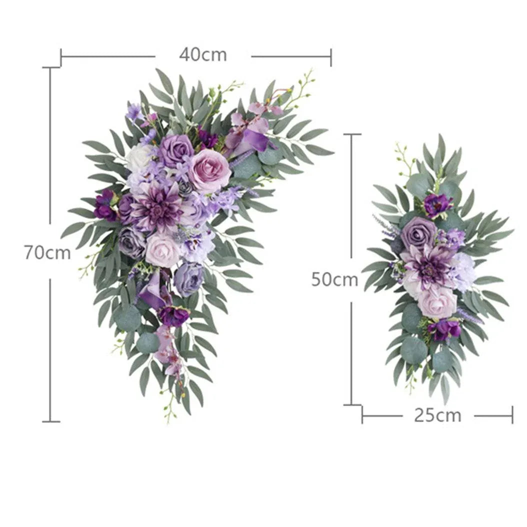 Wedding Arch Flower Simulation Lilac Purple Rose Welcome Sign Wedding Party - Uflower