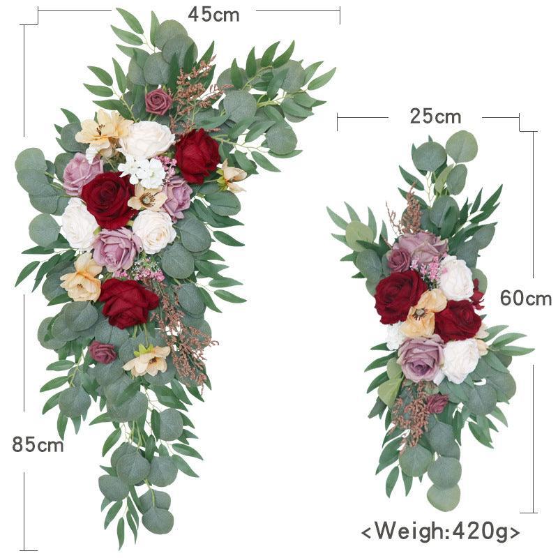 Light Champagne Wedding Arch Hanging Corner Floral Decor - Uflower