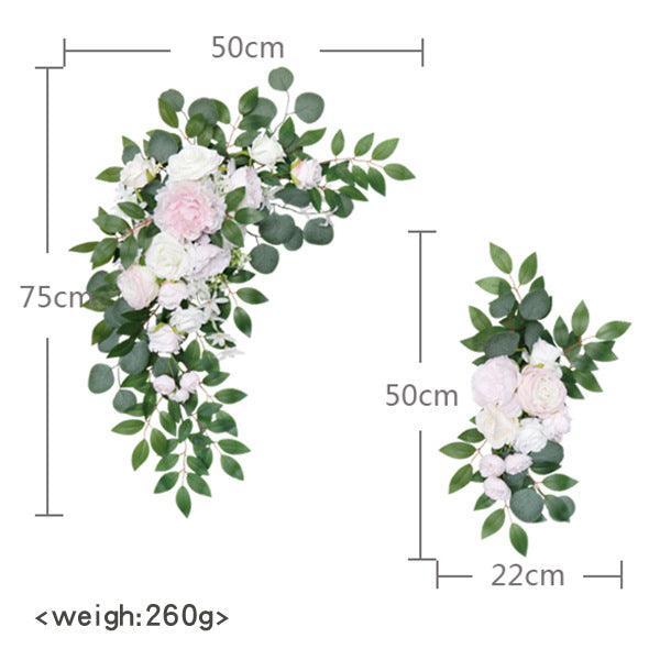 Simulation Rose Eucalyptus Arch Flower Forestry Outdoor Wedding Signing Table Corner Flower - Uflower