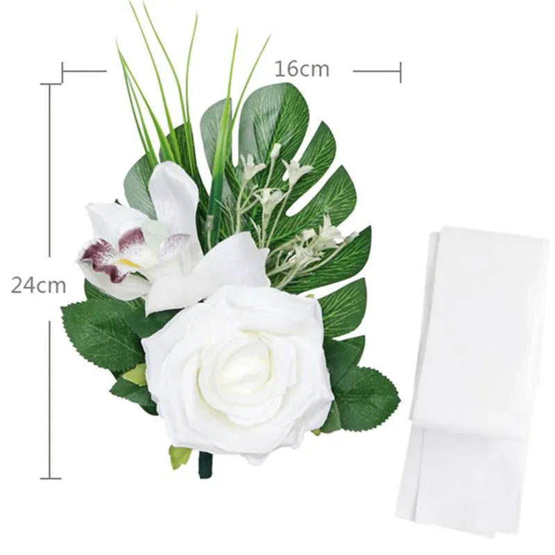 Simulated flower outdoor wedding chair back flower dance scene layout - Uflower