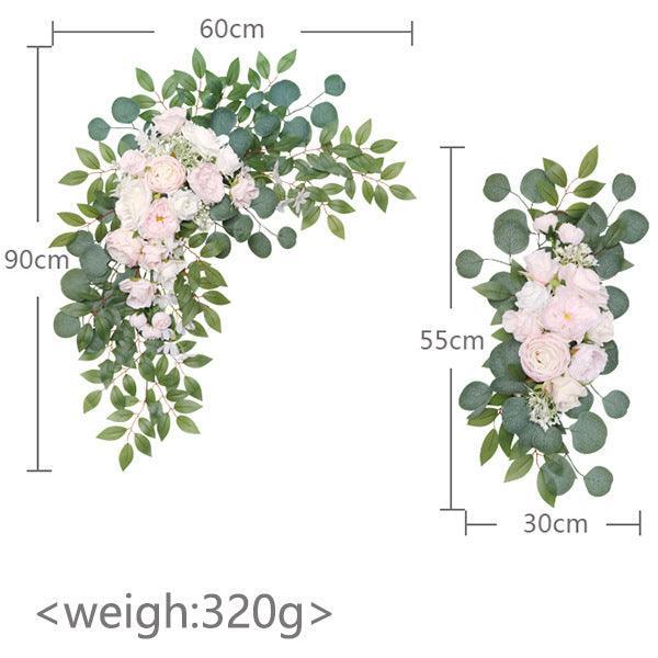 Pink Rose Wedding Arch Hanging Corner Floral Decor - Uflower