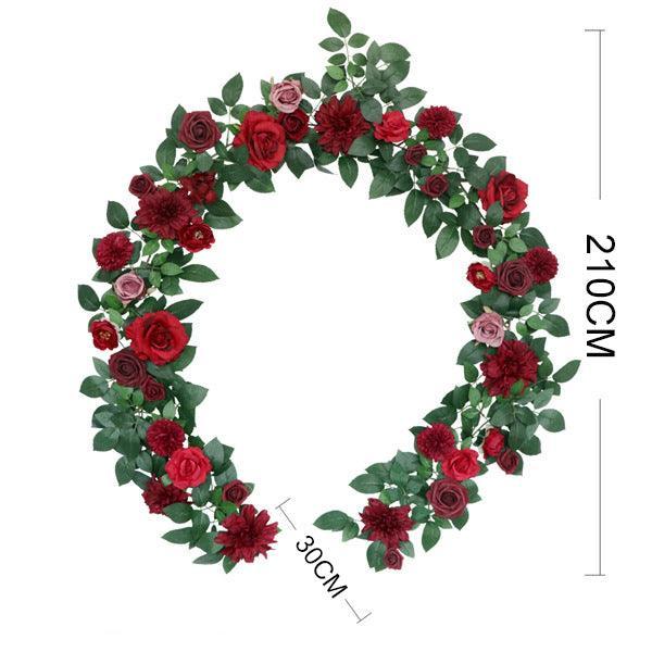 Simulated Rose Strip Wine Red Rose Table Flower Rose Vine Wedding Decoration Background - Uflower