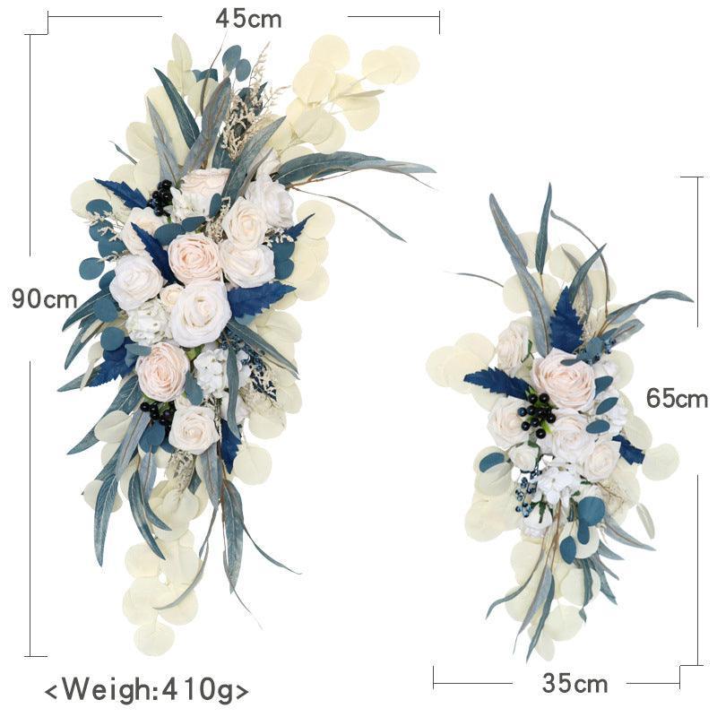 Champagne Eucalyptus Leaf Wedding Arch Hanging Corner Floral Decor - Uflower