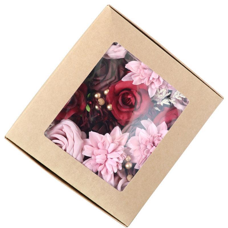 Simulation Flowers Boxed Flowers Mother's Day Birthday Gift Box Flowers Diy Home Hand Flower - Uflower