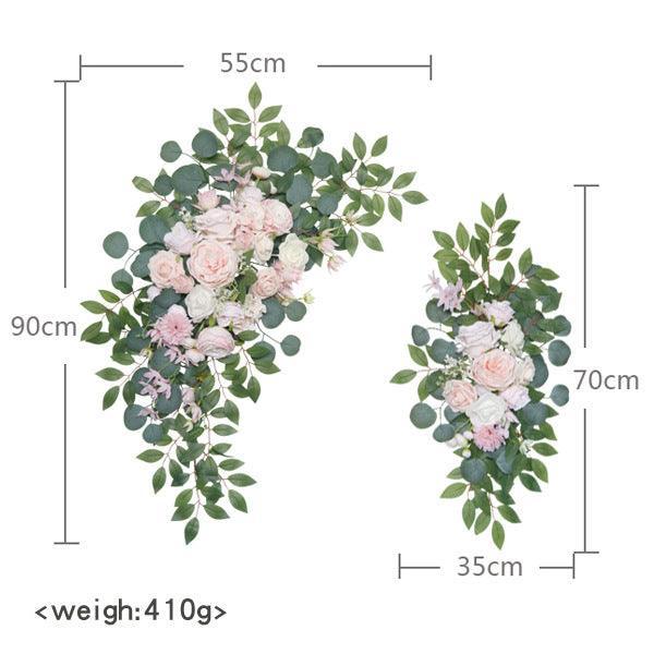 Pink Rose Wedding Arch Hanging Corner Floral Decorations - Uflower