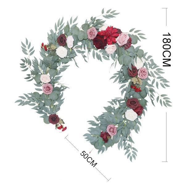 Simulated Rose Stripe Lotus Root Powder Wine Red Table Flower Rose Vine Wedding Decoration Background - Uflower