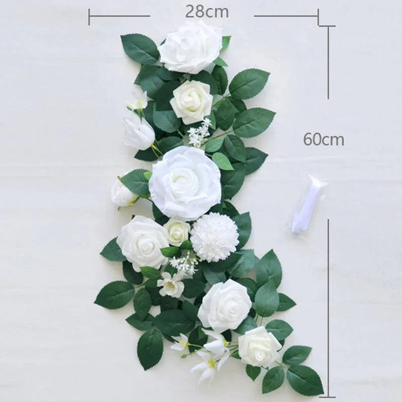 Simulated Huasen Series Outdoor Wedding Welcome Sign Corner Flower Chair Back Flower Decoration - Uflower