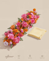 Uflower 100cm Rose Red Orange Flower Row with Drapes MC89002-01
