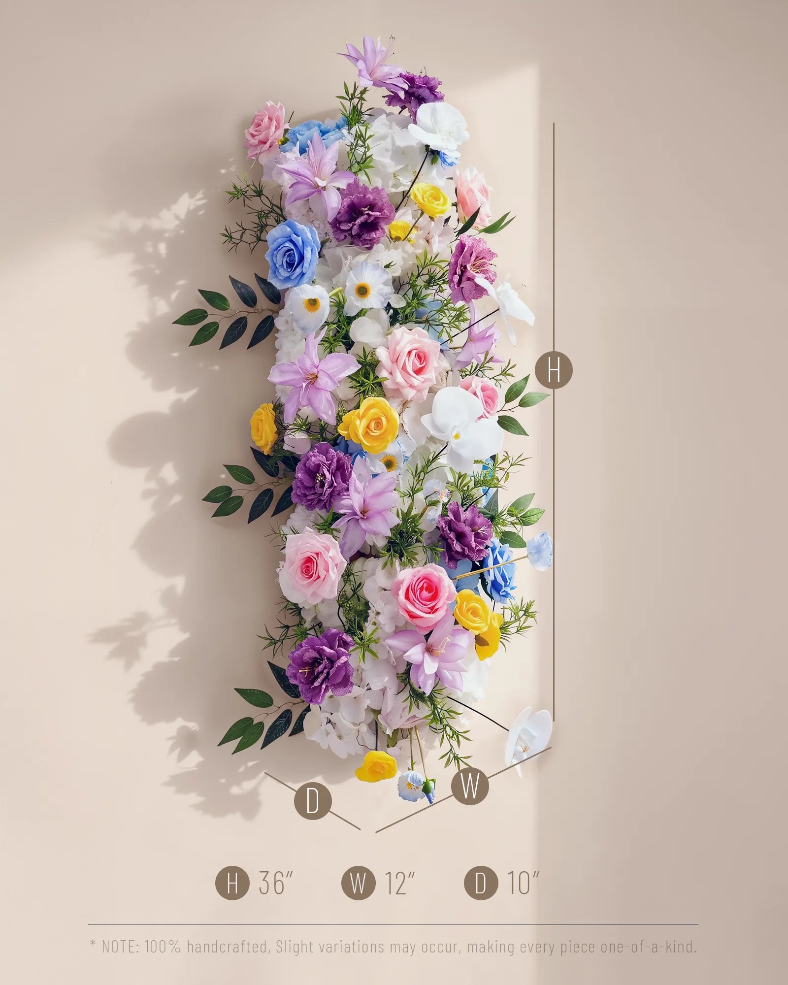 Uflower Colorful Rose Flower Row with Drapes MC89008-01