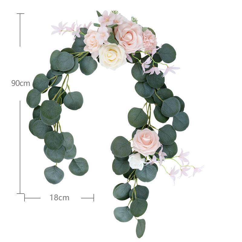 Simulated flower Eucalyptus rattan chair back flower wedding chair back flower decoration - Uflower