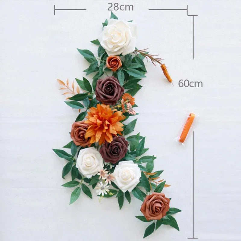Simulated Huasen Series Outdoor Wedding Welcome Sign Corner Flower Chair Back Flower Decoration - Uflower