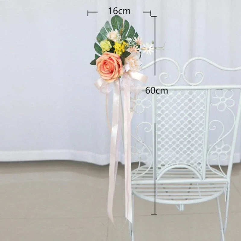 Simulated flower chair back flower wedding bouquet decoration - Uflower